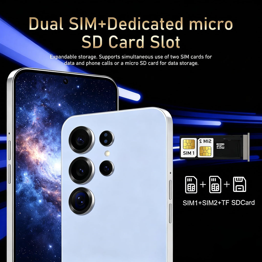 4G Unlocked Android Smartphone 6.6'' HD+ Display 4GB RAM 32GB ROM Black D4432