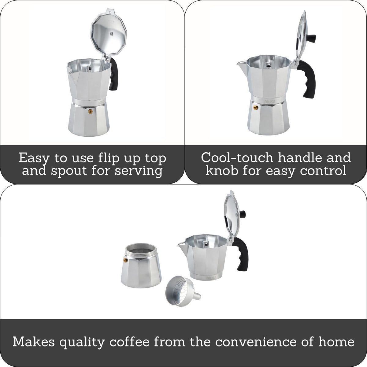 Aluminum Stovetop 6-cup Espresso Maker N7844