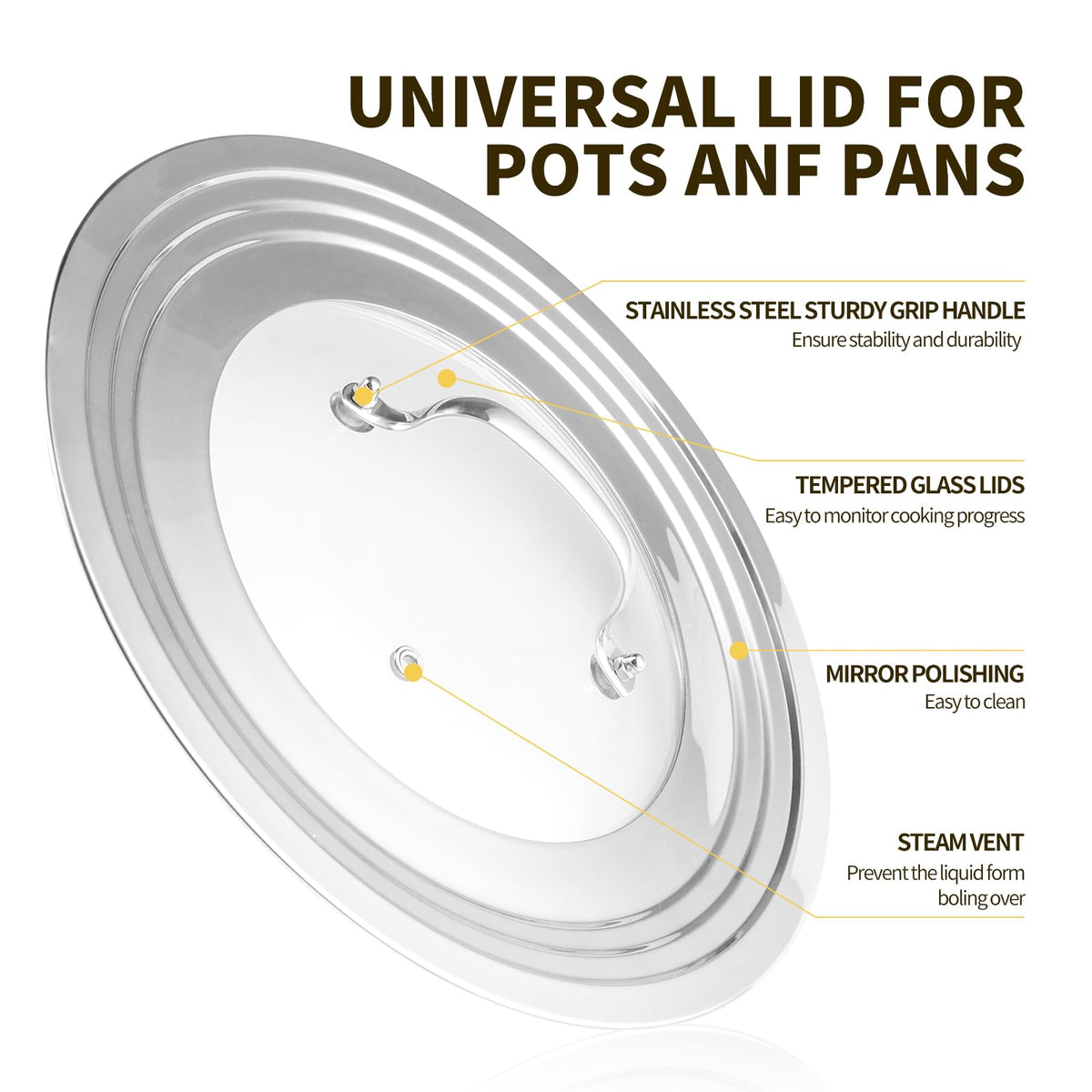Tempered Glass Universal Lids for Cookware C11488