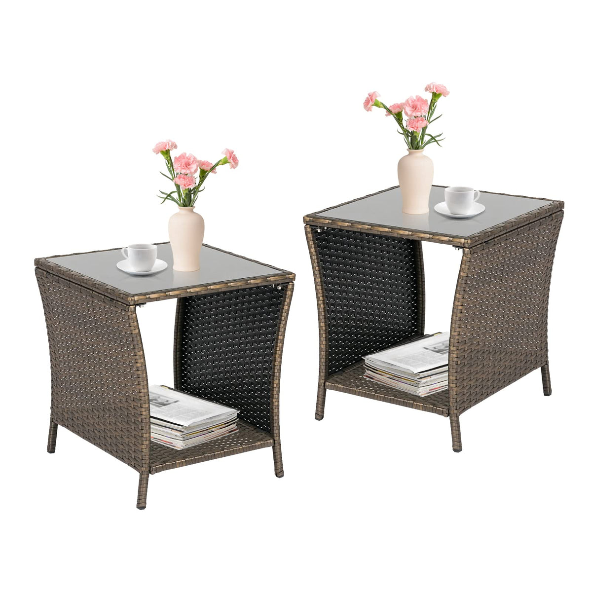 PE Rattan Wicker Outdoor Side Table C314517