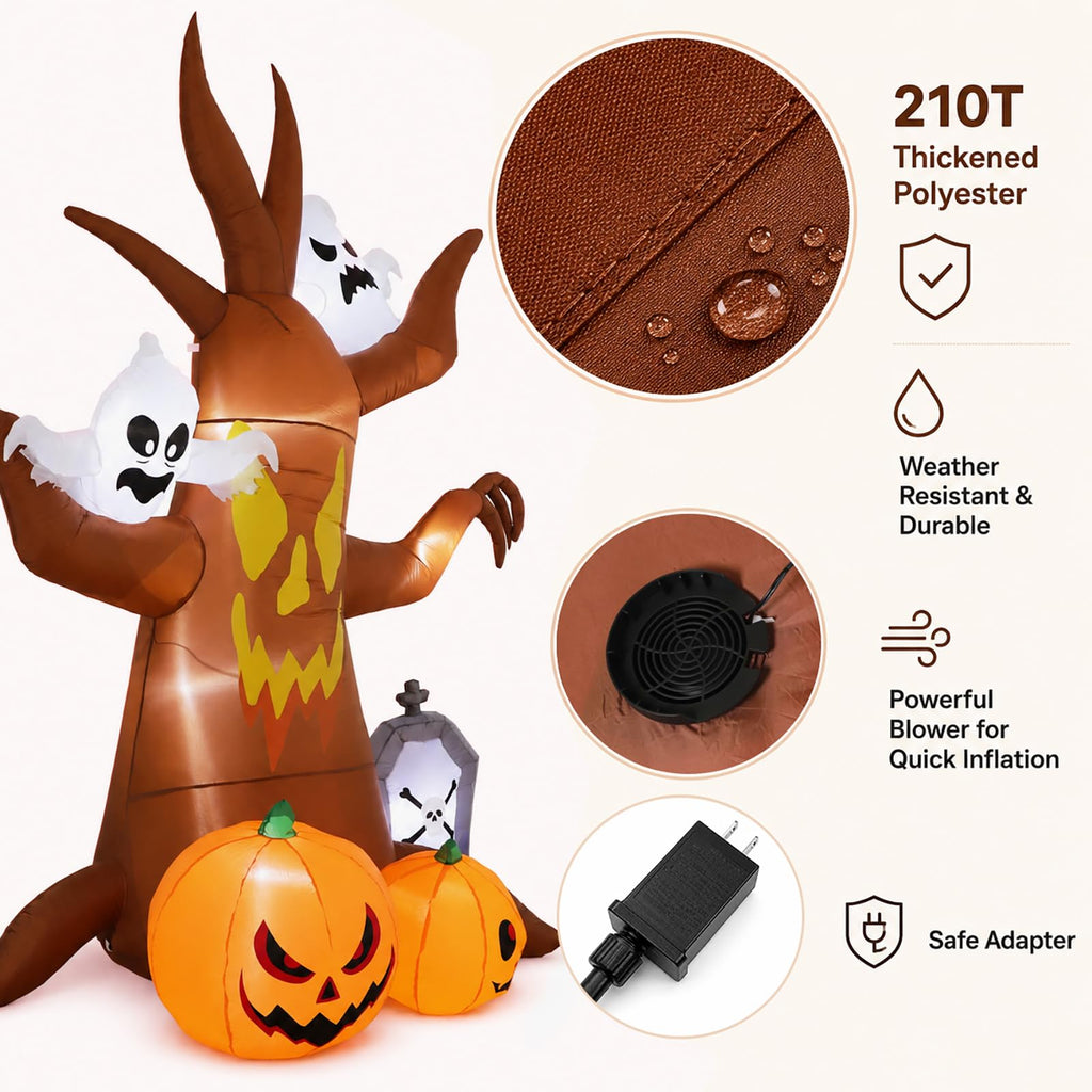 8FT Inflatable Ghost Tree Decoration H516347