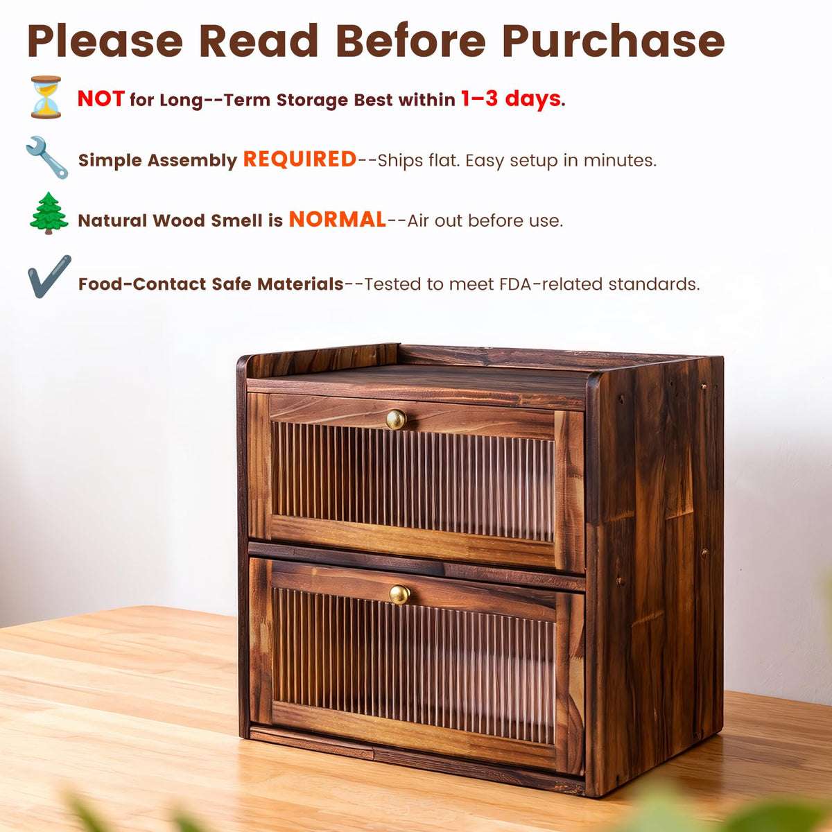 Wooden Bread Box J55403