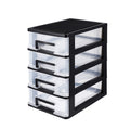 Black Transparent 4-Layer Plastic Drawer Storage Cabinet U69673