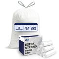 8 Gallon White Drawstring Trash Bags 200 Count Y90018