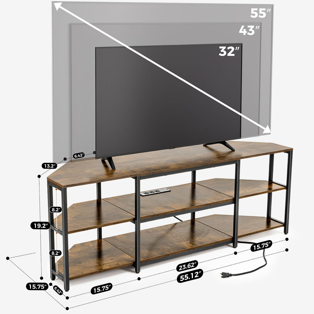 Corner TV Stand with Power Outlet V971