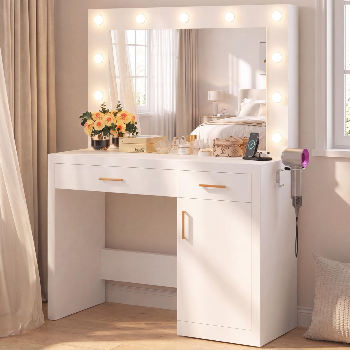 Vanity Desk with Mirror and Lights V304