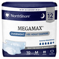 White Medium Adult Diapers with Tabs, 10 Count V40864