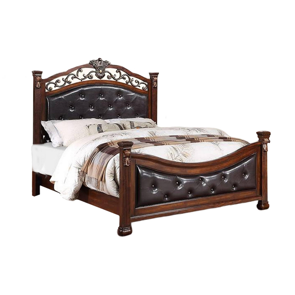 California King Button Tufted Upholstered Bed P119