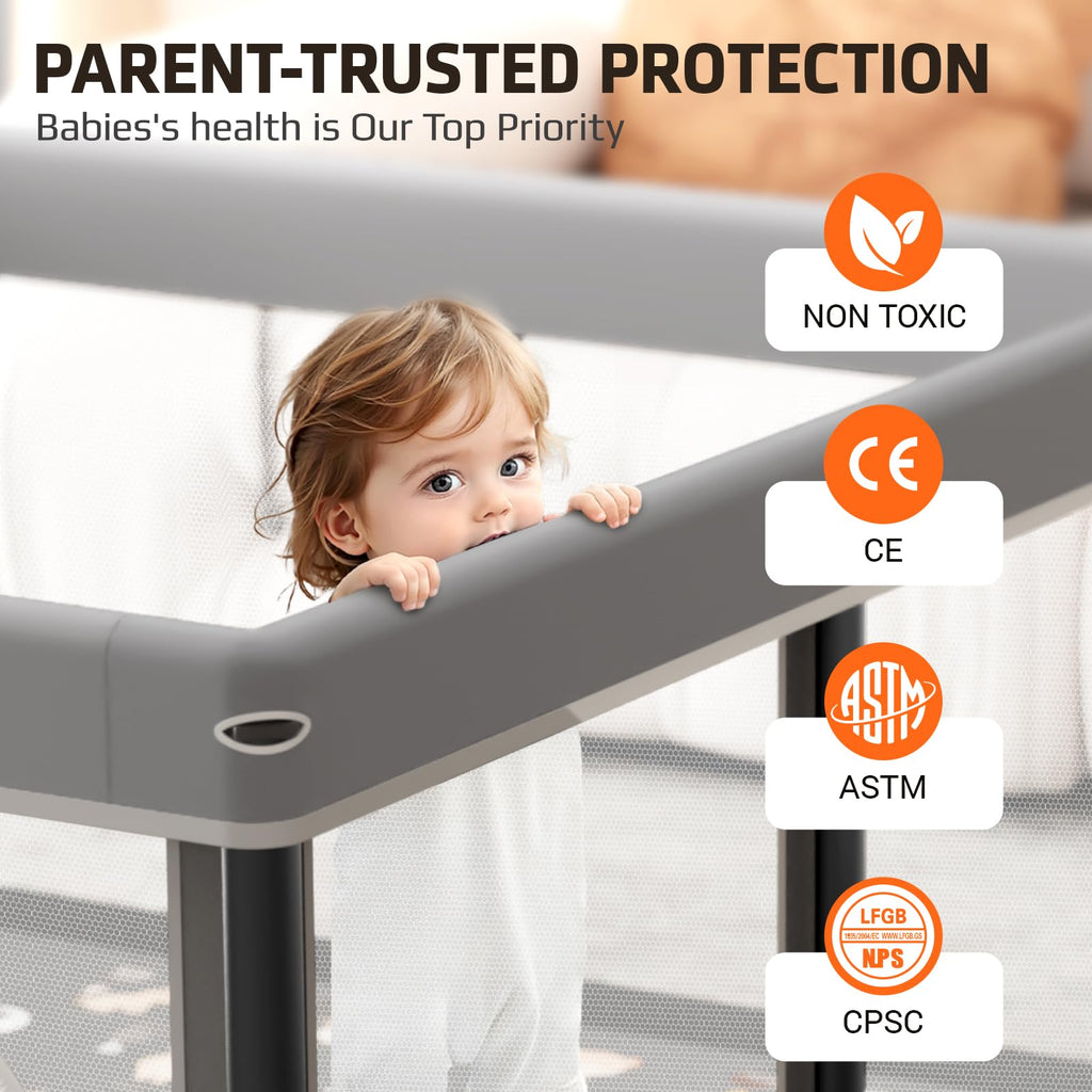 Foldable Baby Playpen with Mat and Travel Pack P66807