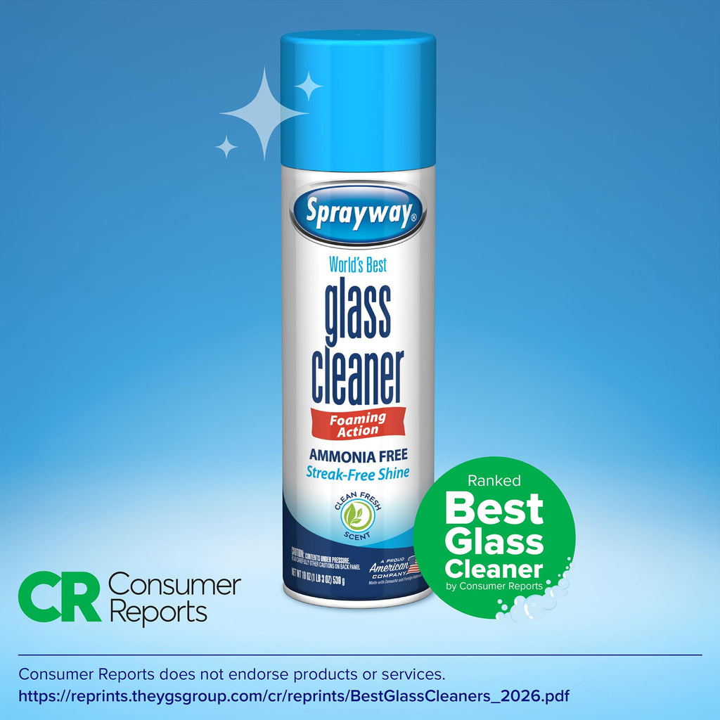 Ammonia-Free Glass Cleaner Aerosol Spray, 15oz, Pack of 6 I524669