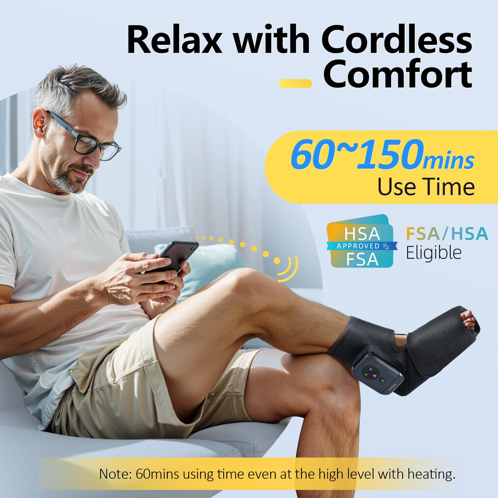 Portable Air Compression Foot Massager with Heat K3289