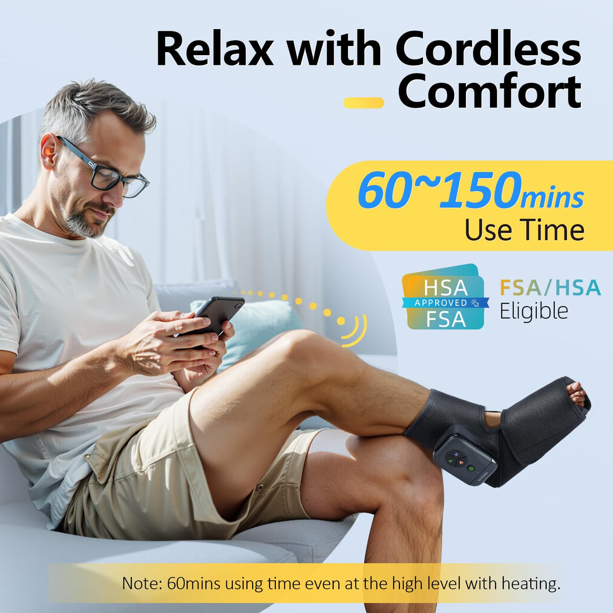 Portable Air Compression Foot Massager with Heat K3289