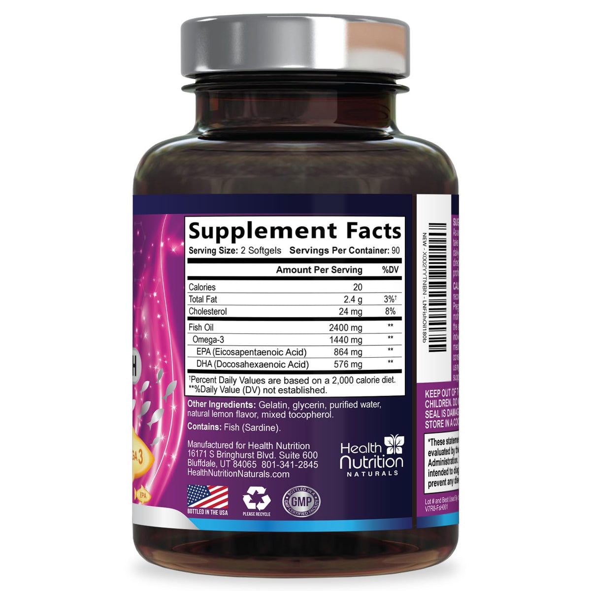 Omega 3 Fish Oil 2400mg Softgels D522