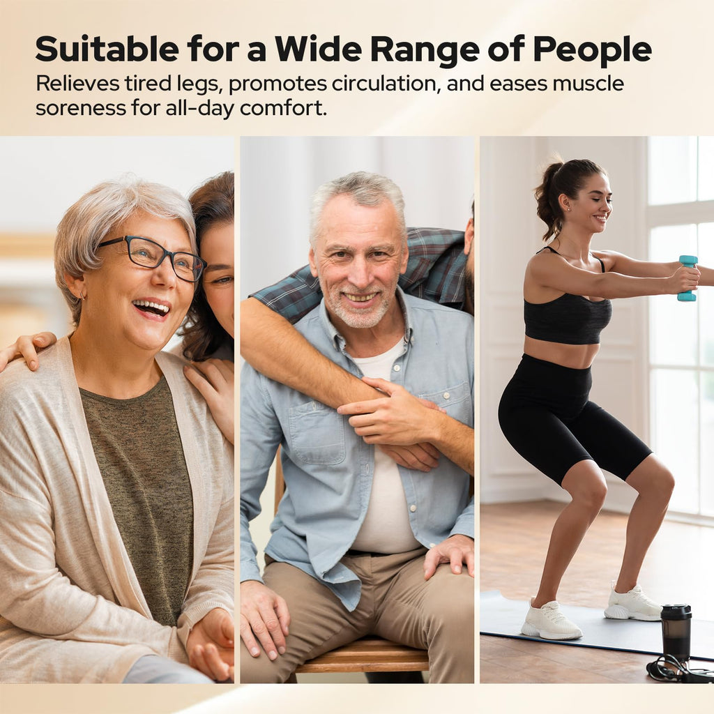 Air Compression Leg Massager with Heat, 6 Modes, 9 Intensities D328