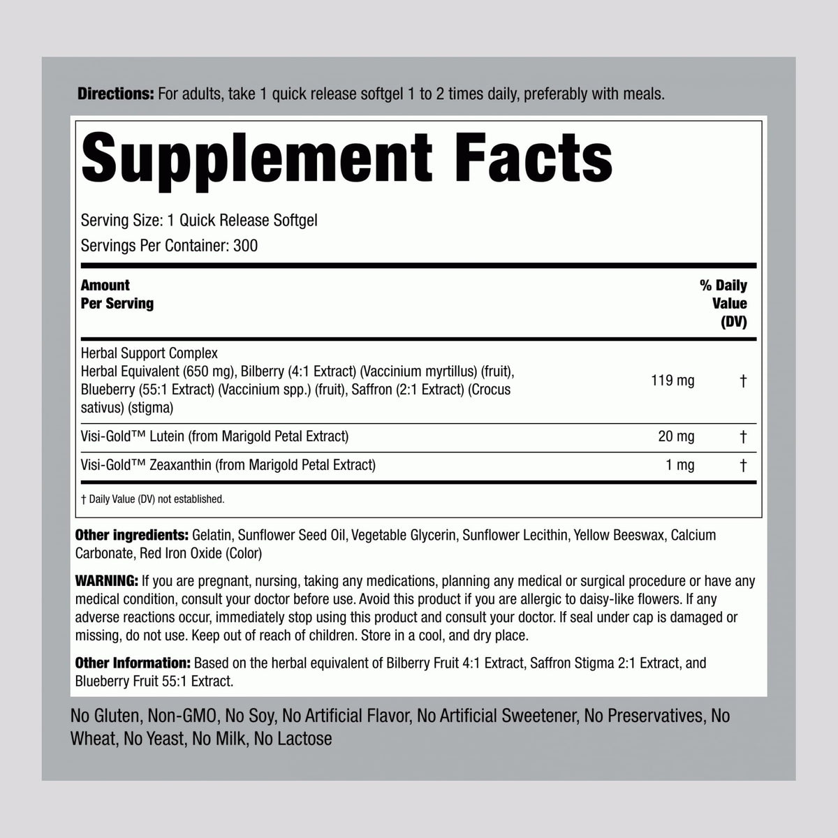 Eye Health Complex 300 Softgels O84815