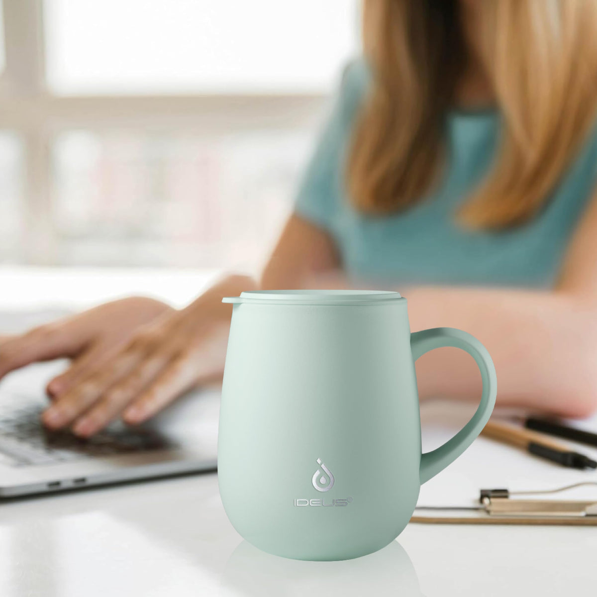 16 oz Insulated Coffee Mug with Lid and Handle Y958049