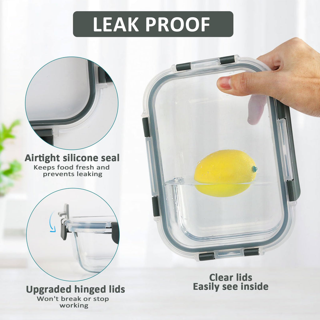 30 oz Glass Food Storage Containers with Lids H766
