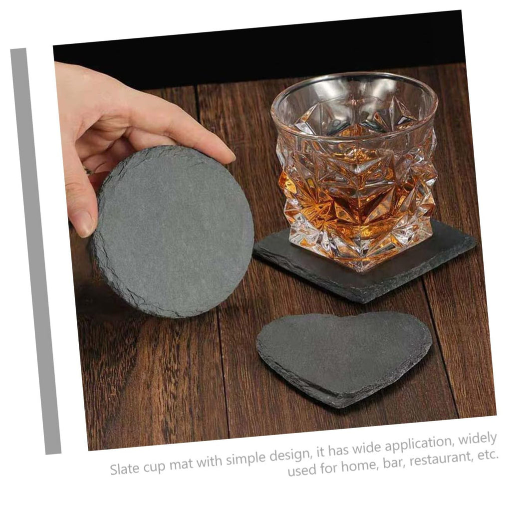 Black 12pcs Natural Stone Coasters D2580