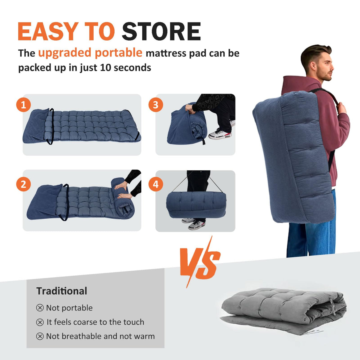 Camping Cot with Cushion P9577