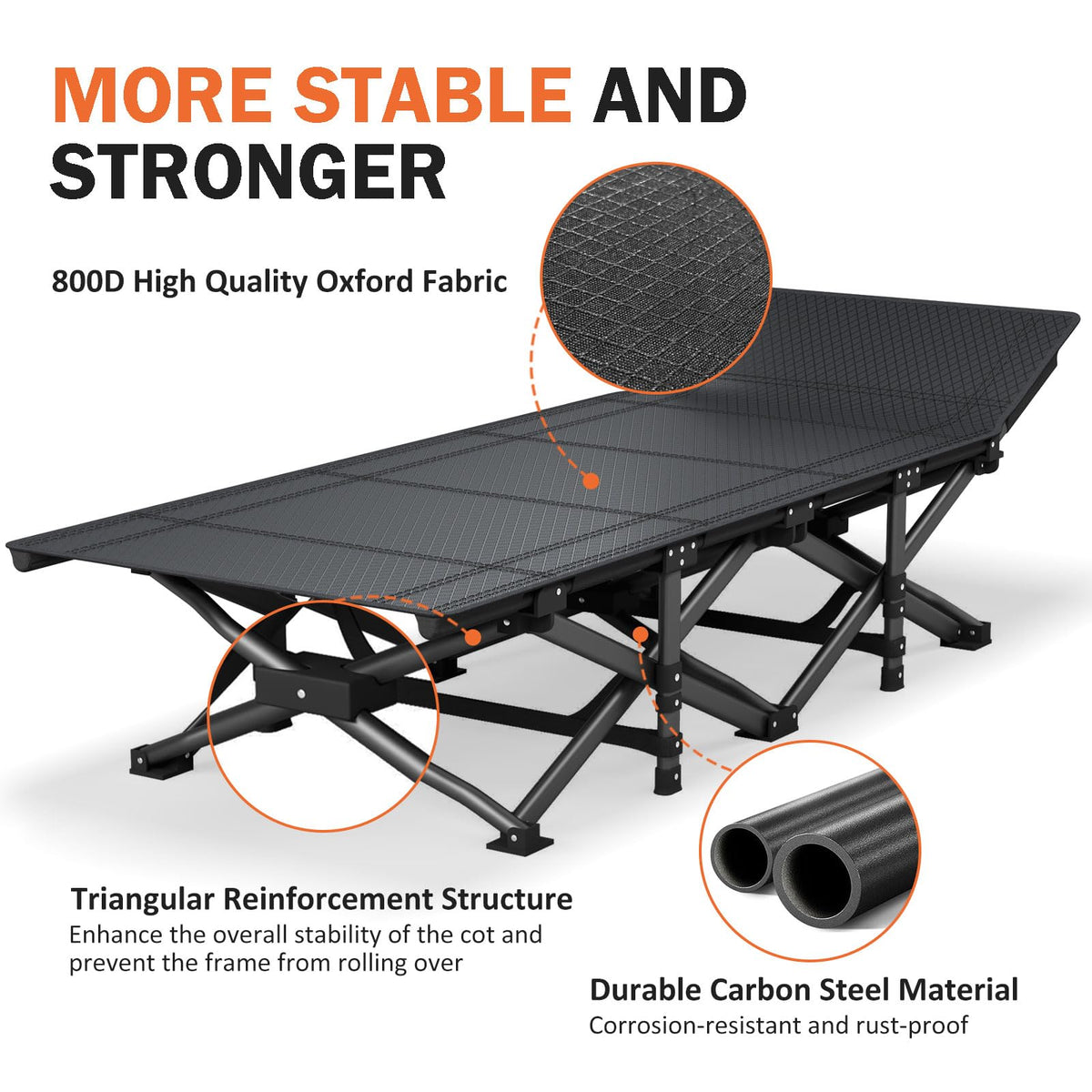 Camping Cot with Cushion P9577
