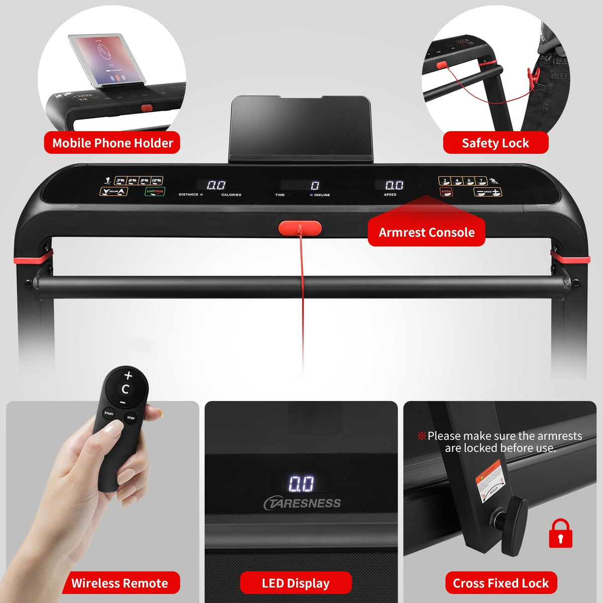 Foldable Treadmill with 18" Wide Running Belt J7169