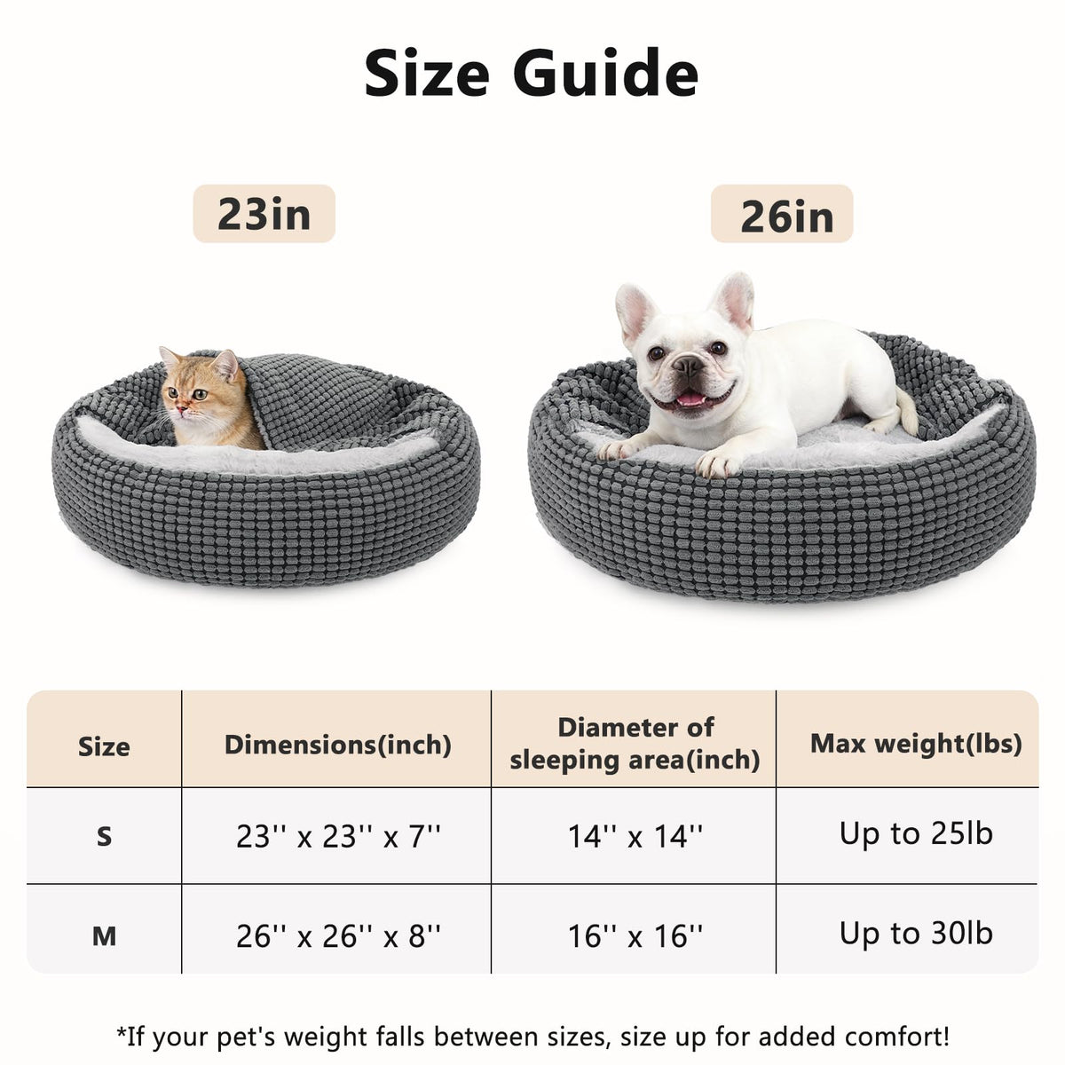 Small Dog Bed with Attached Blanket, 23inch S834613