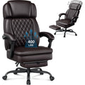 Brown 400lbs Ergonomic PU Leather Office Chair with Foot Rest Q245952