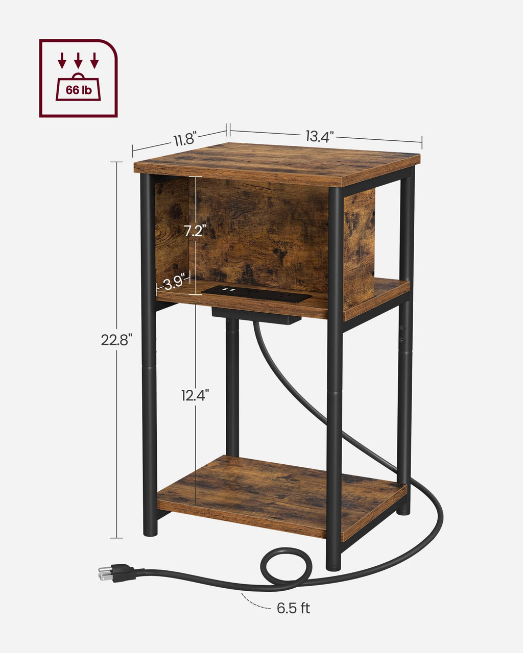 Side Table with Charging Station E15317