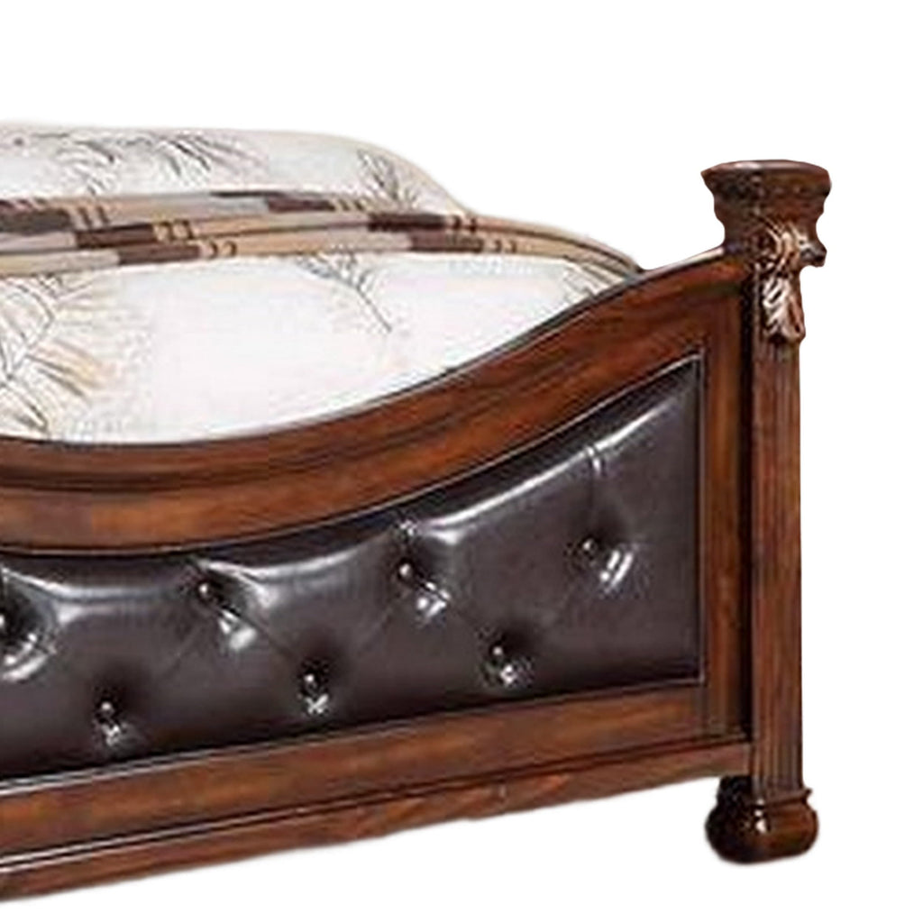 California King Button Tufted Upholstered Bed P119