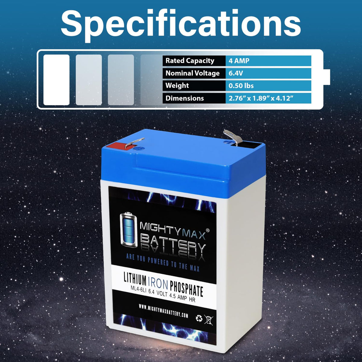 6V 4.5AH Lithium Replacement Battery Z521