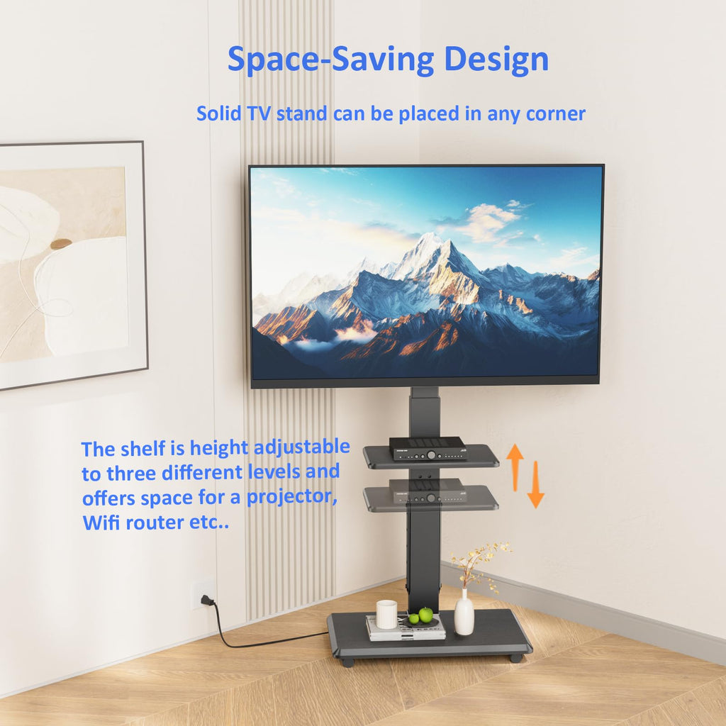 Rolling TV Stand with Power Outlet for 32-75" TV M4318
