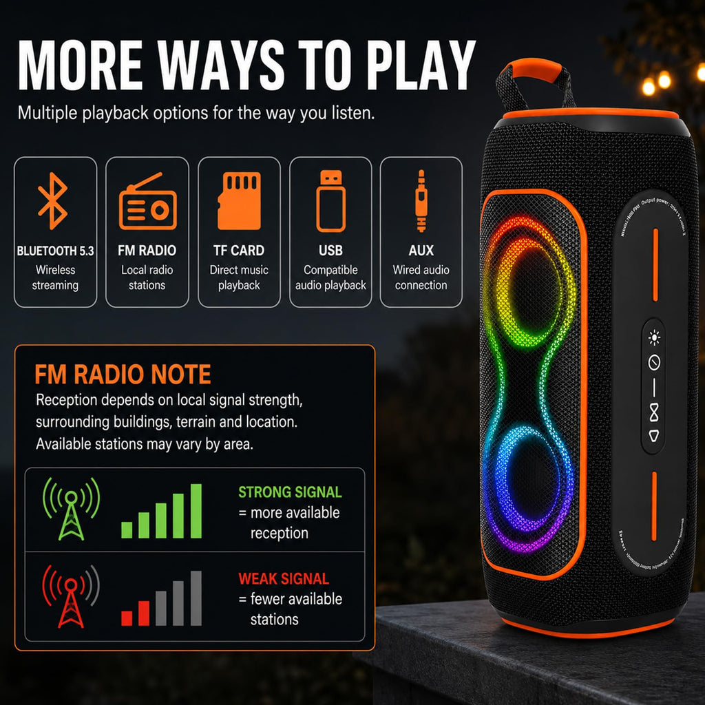 Black 80W Portable Bluetooth Speaker T275