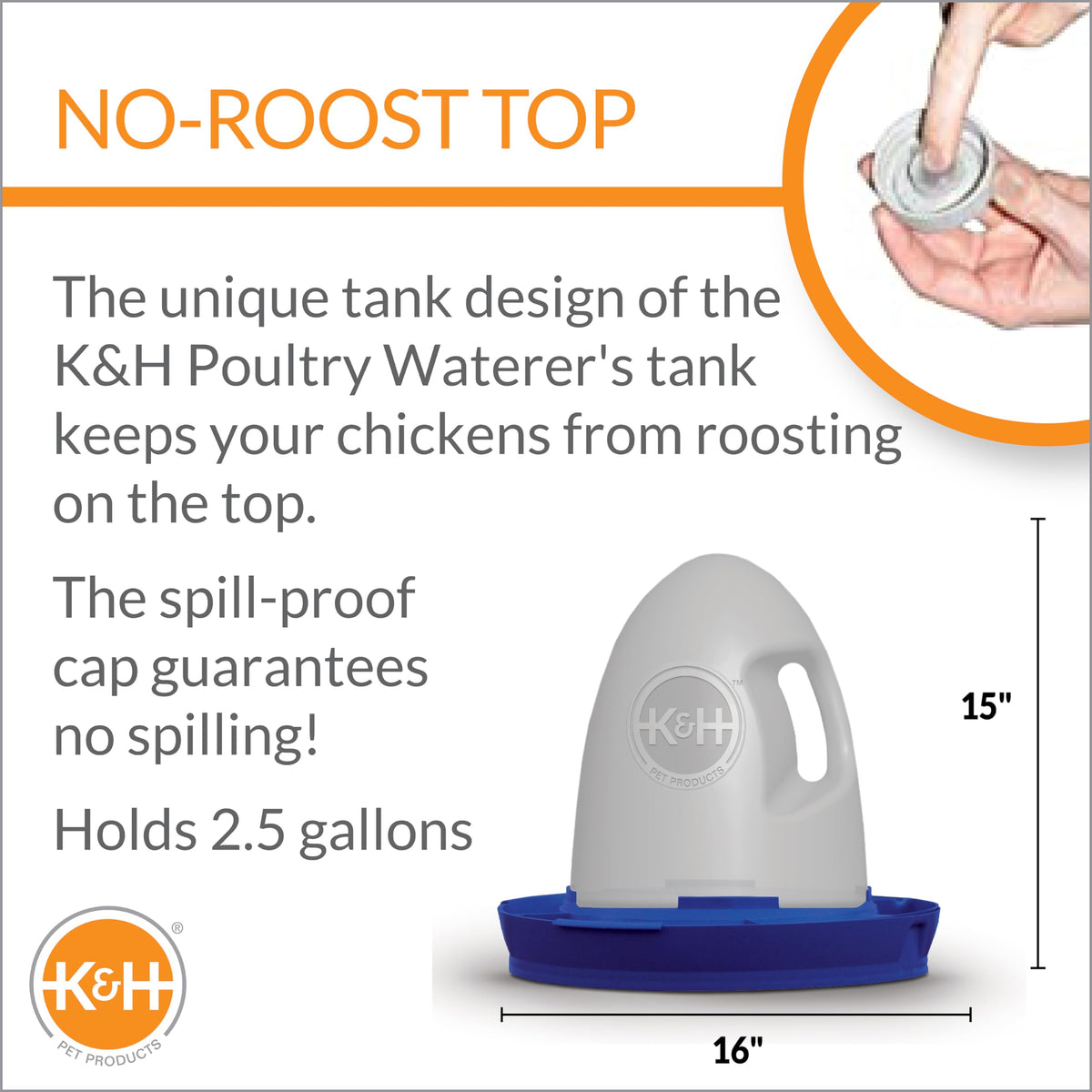 Heated Gray 2.5gal Poultry Waterer B904