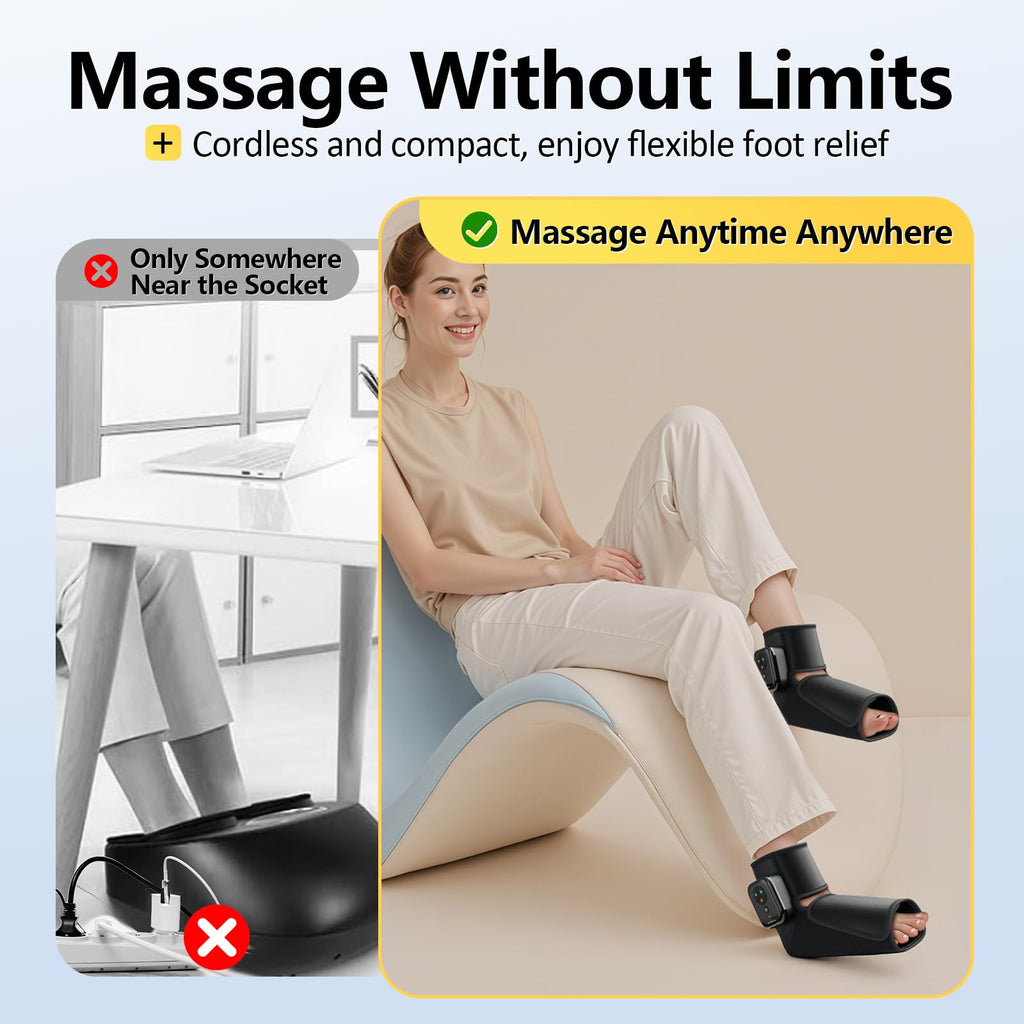 Portable Air Compression Foot Massager with Heat K3289