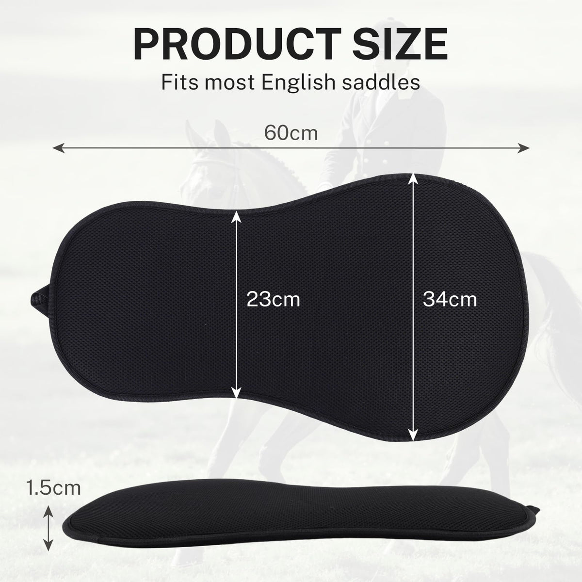 Breathable Shock Absorbing Saddle Seat Cushion with Adjustable Straps P625