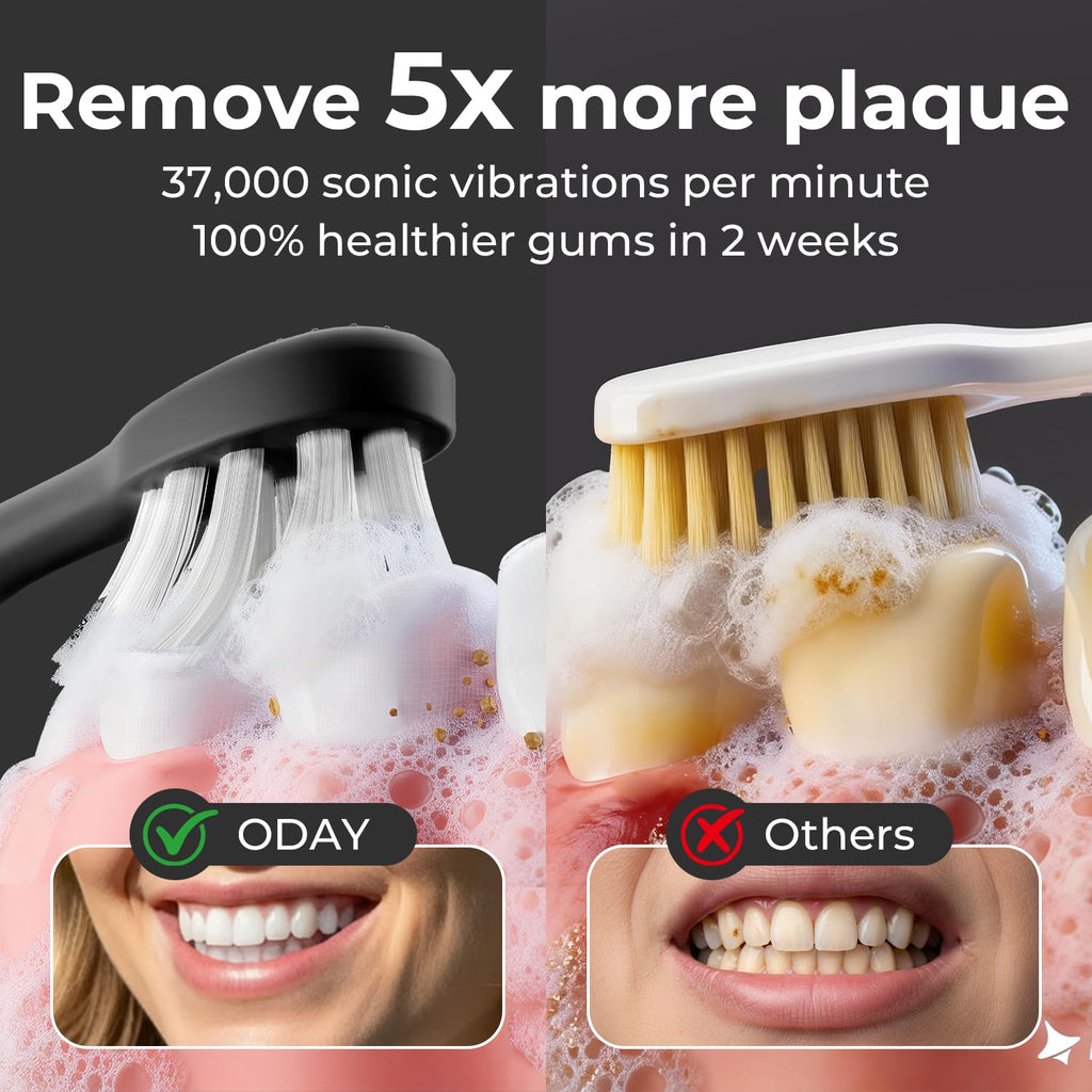 Rechargeable UV Sanitizing Sonic Toothbrush Black White Q9377
