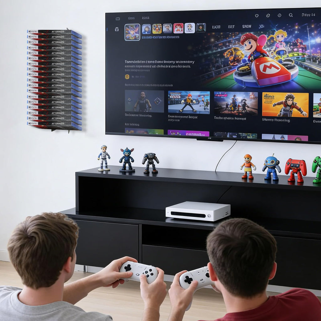 4-Pack Wall Mount Metal DVD Rack Holds 72 Games F18560