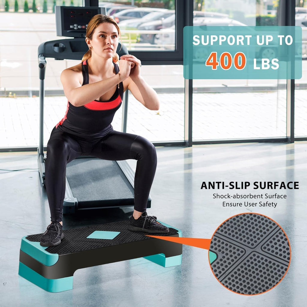 26.5 inch Aerobic Step Platform with 4 Risers K847552