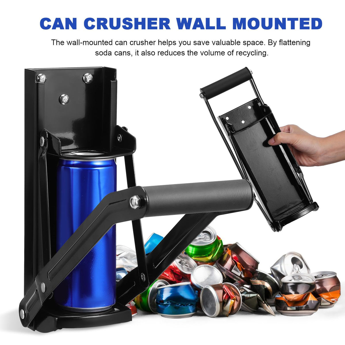 Wall Mounted Can Crusher with Bottle Opener O4087