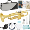 Bb Standard Brass Trumpet with Case, 7C Mouthpiece, Mute and Cleaning Kit O680629