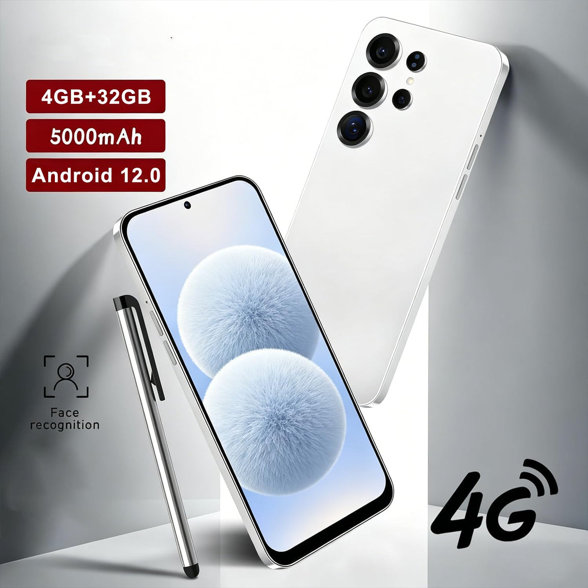 4G Unlocked Android Smartphone 6.6'' HD+ Display 4GB RAM 32GB ROM Black D4432