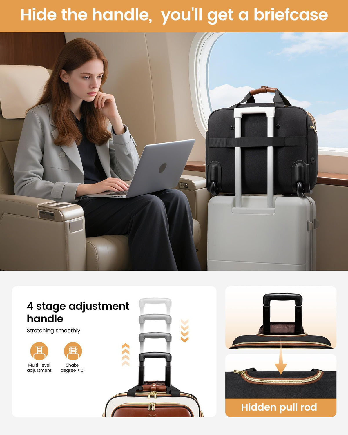 Rolling Laptop Bag with Wheels K368