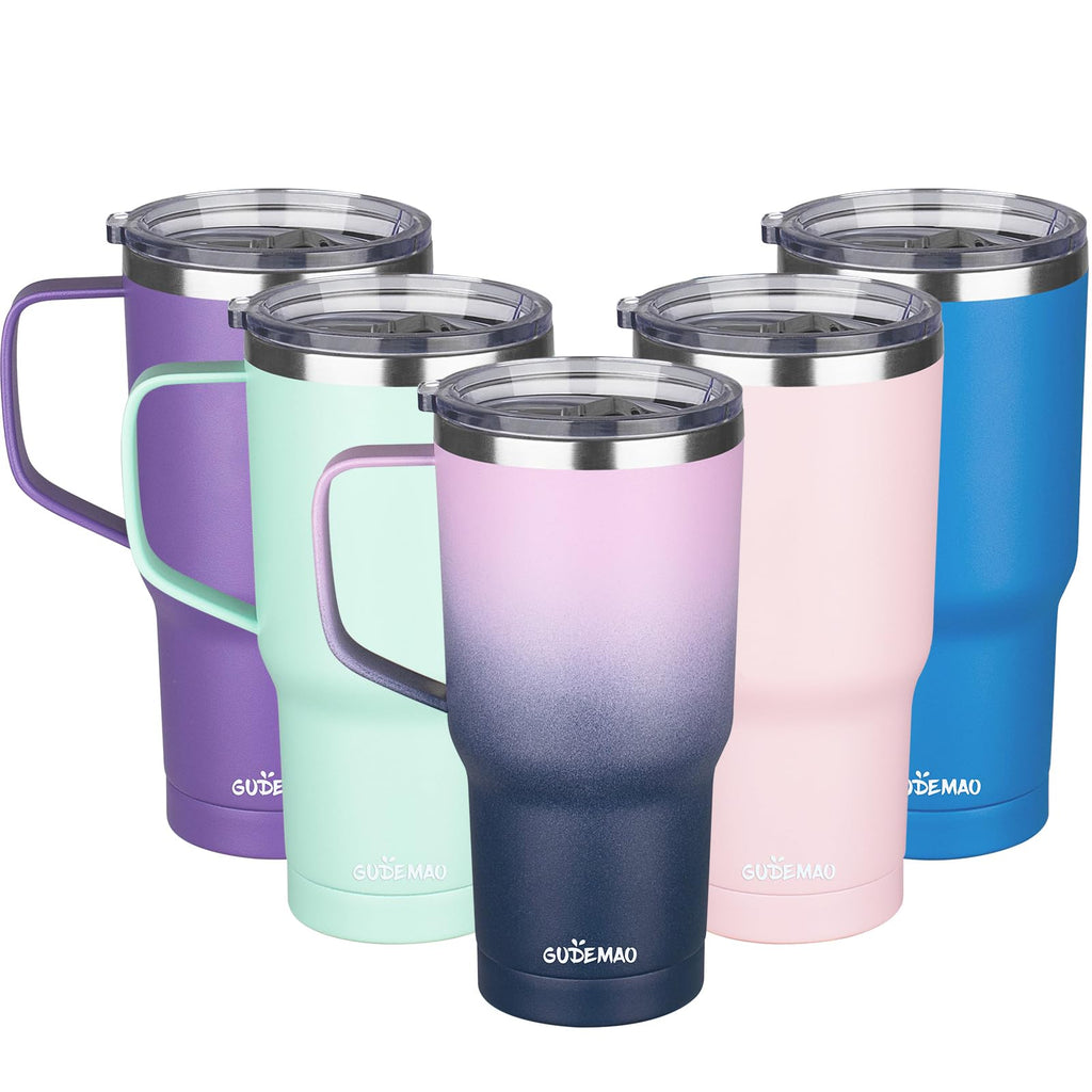 20 oz Insulated Stainless Steel Travel Mug with Handle Lid and Straw Z708