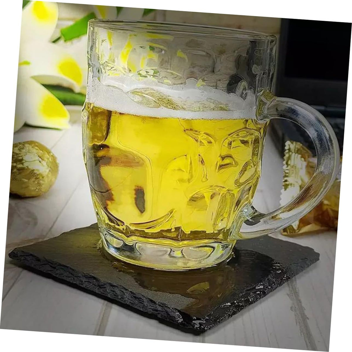Black 12pcs Natural Stone Coasters D2580