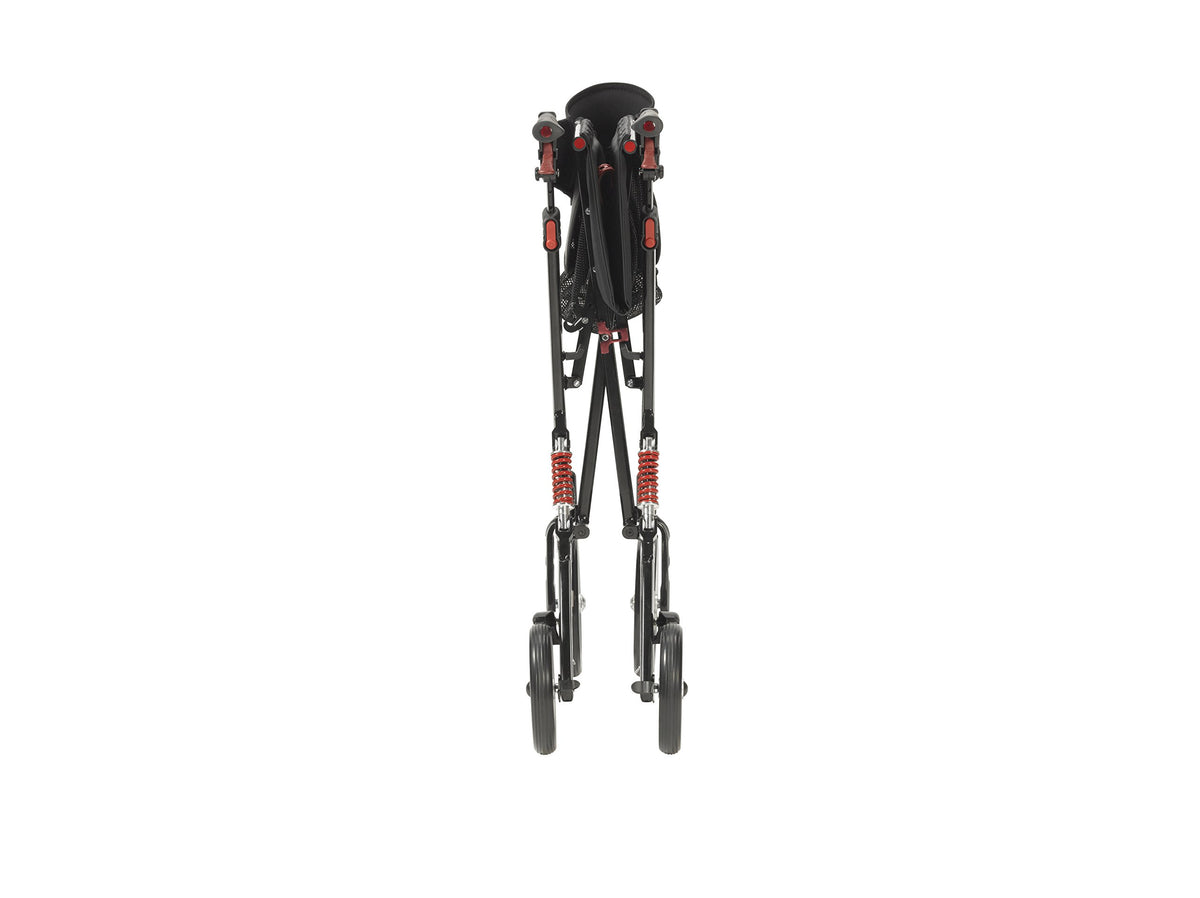 Heavy-Duty Foldable Rollator Walker with Seat, Black L2287