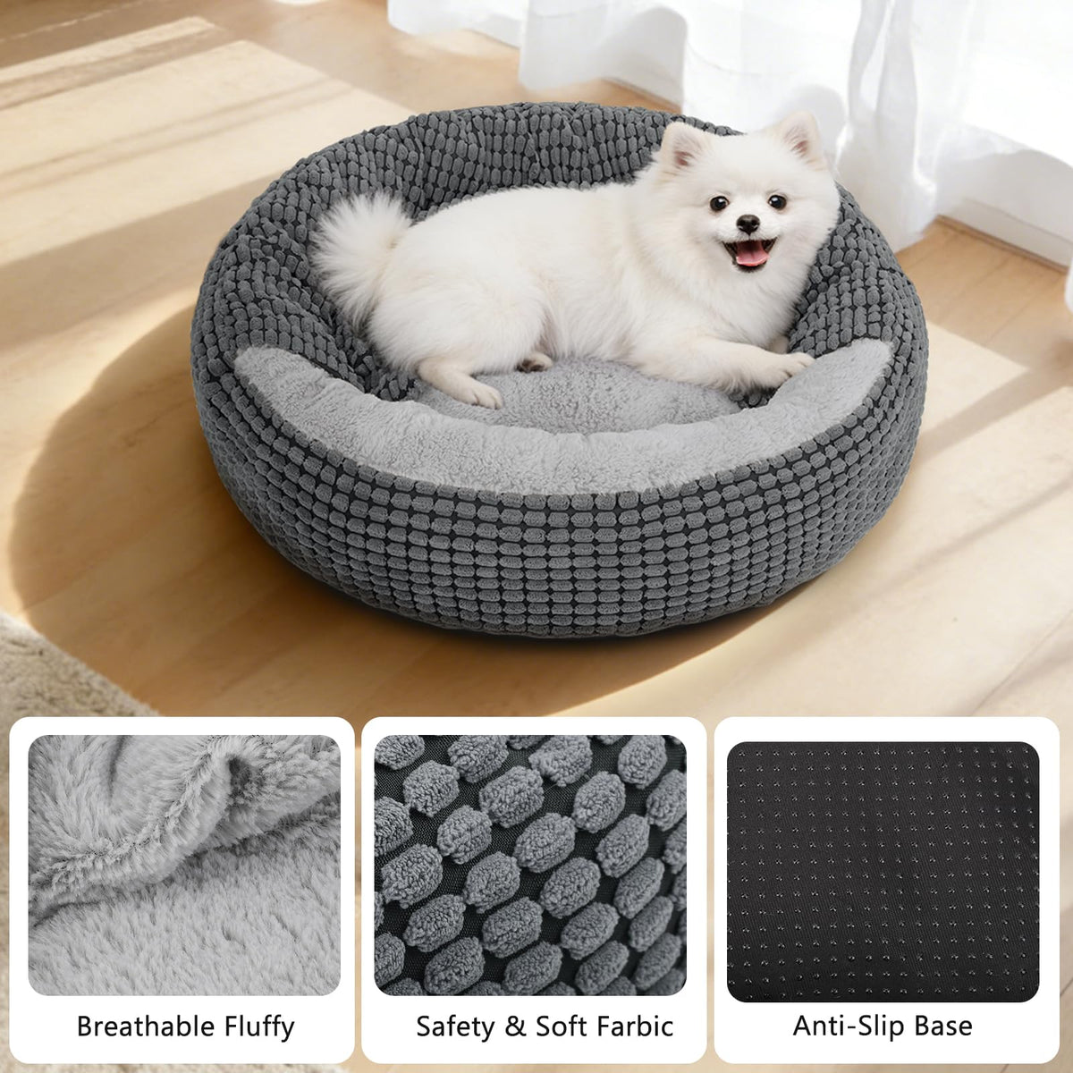 Small Dog Bed with Attached Blanket, 23inch S834613