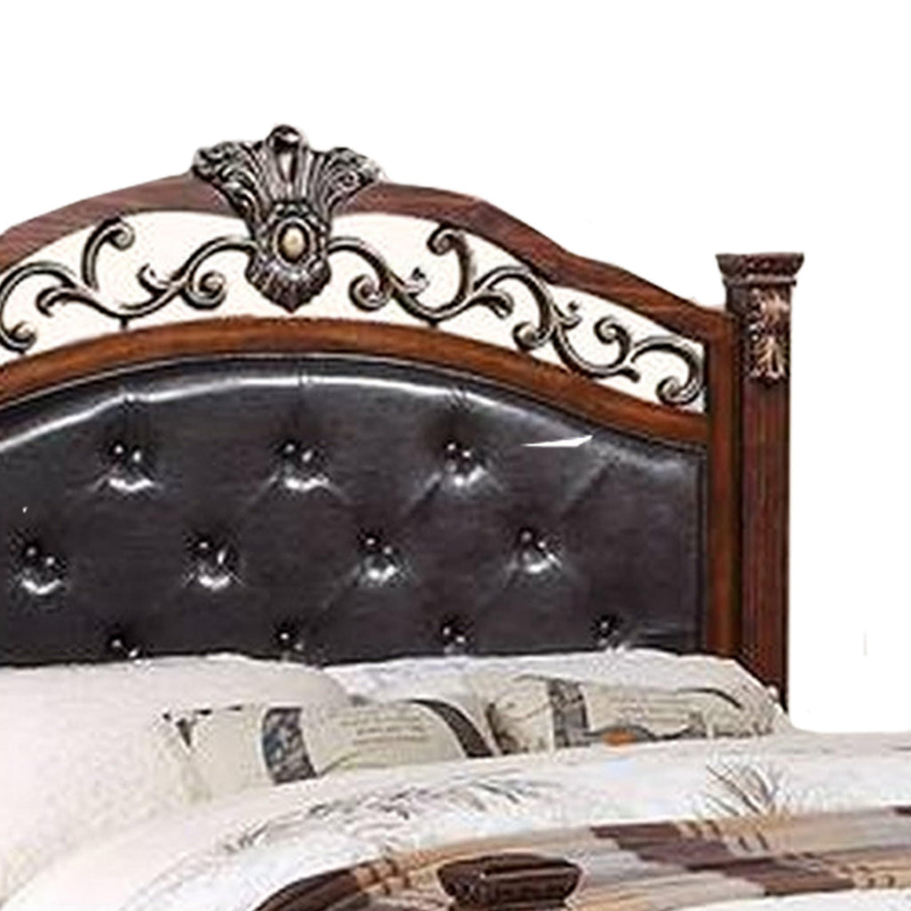 California King Button Tufted Upholstered Bed P119