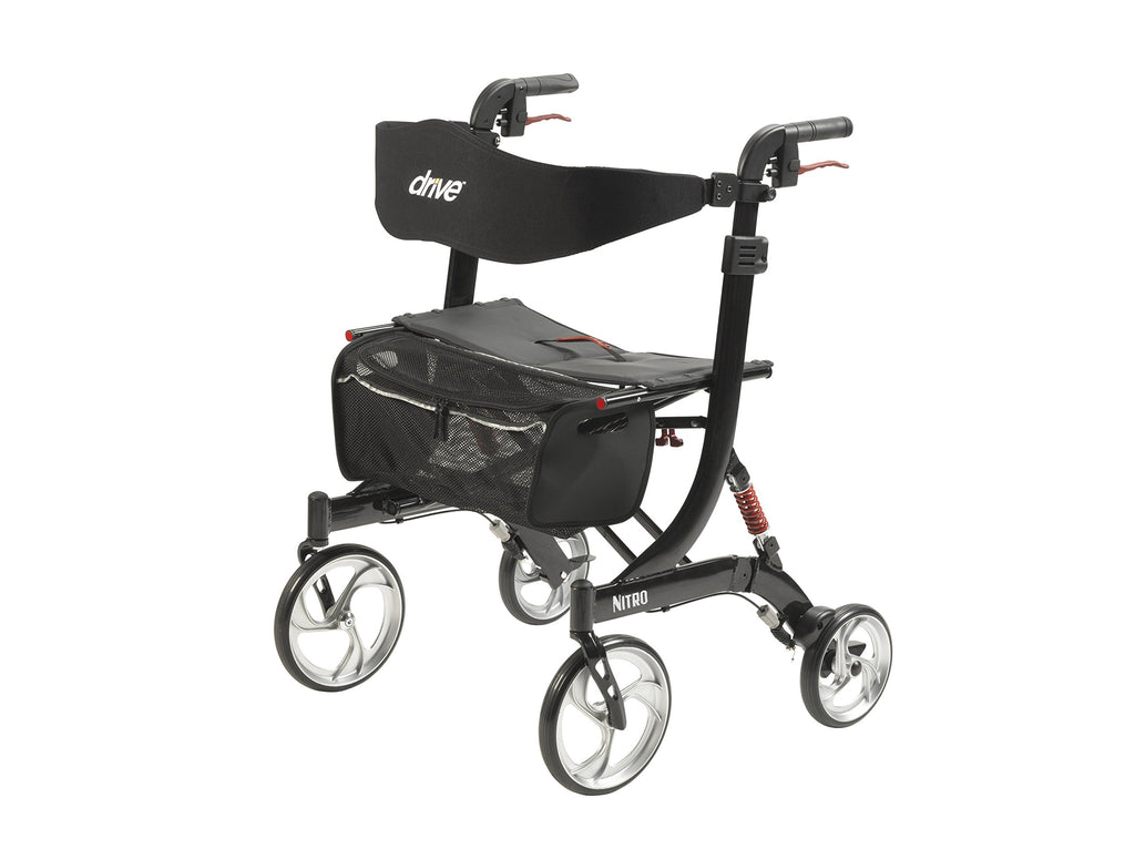 Heavy-Duty Foldable Rollator Walker with Seat, Black L2287