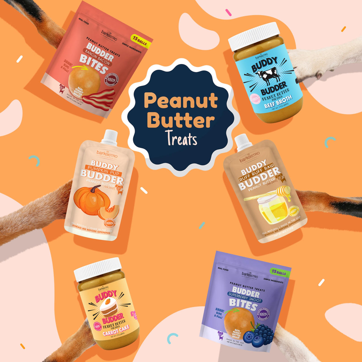 100% Natural Dog Peanut Butter Set of 3 17oz Jars T996301