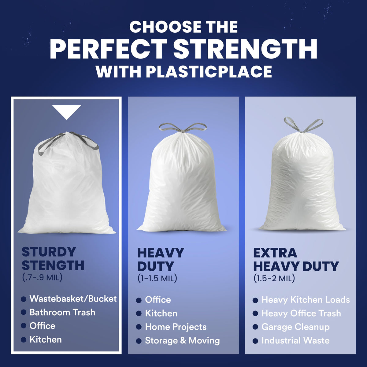 8 Gallon White Drawstring Trash Bags 200 Count Y90018